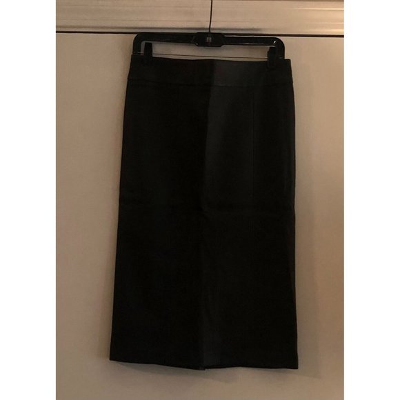 NWT $450 MACKAGE LUCILLE BLACK LAMBSKIN LEATHER MIDI PENCIL SKIRT US SIZE 10 - Picture 5 of 9